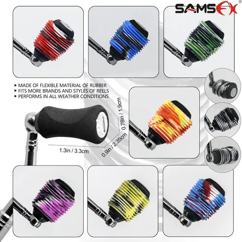 Vista 3 de SAMSFX Mango de goma para carrete de pesca, funda antideslizante para perilla de cebo para carrete de fundición o giro