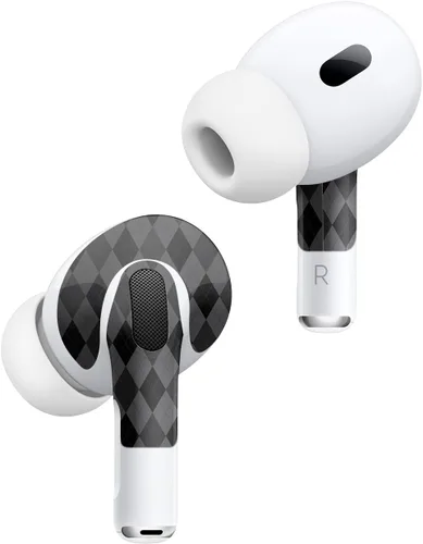 Vista 2 de MightySkins - Fundas compatibles con Apple AirPods Pro 2 – Argyle negro Funda protectora de vinilo duradera y única Fácil de aplicar, quitar