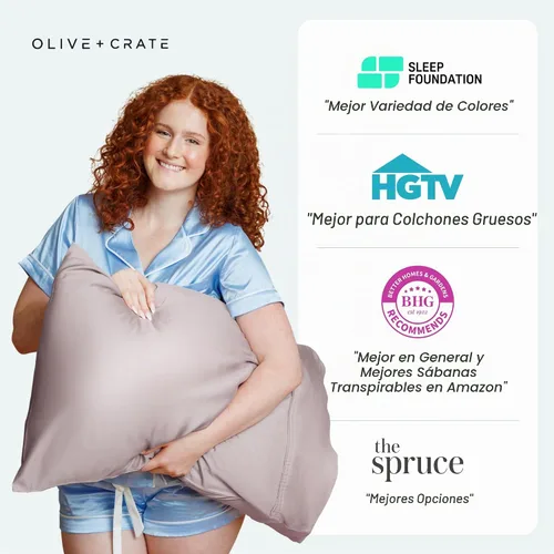 Vista 8 de Olive + Crate Fundas de Almohada de Eucalipto Tencel - Fundas de Almohada 100% Tencel Lyocell Refrescantes para Personas que Duermen con Calor