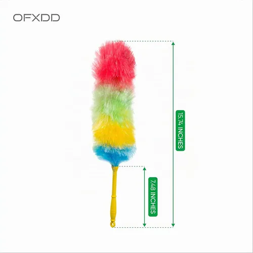 Vista 7 de Coloridos plumeros de cerdas duras estáticas para limpieza – Cepillo magnético resistente para el polvo para muebles – Limpieza antiestática