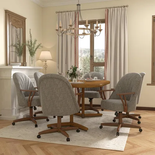 Vista 60 de Chromcraft Juego de 1 sillas giratorias inclinables, sillas con ruedas para sala de cocina