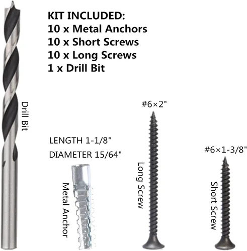 Vista 5 de Kit de reparación de jamba de refuerzo de hardware de seguridad de puerta de tornillo, excelente solución para bisagra de puerta pelada, reparación