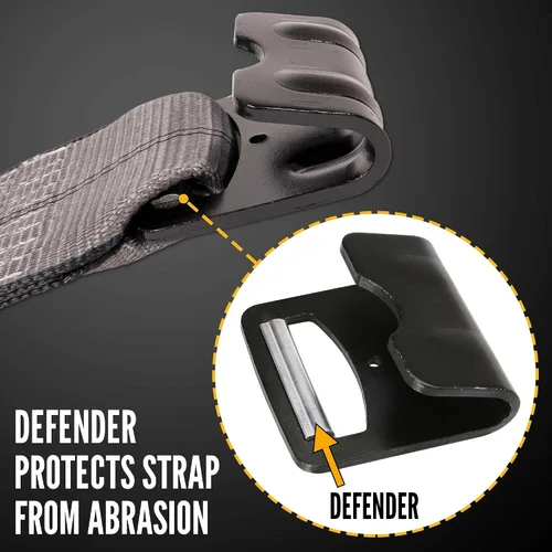 Vista 6 de US Cargo Control Blackline - Correa de cabrestante resistente de 4 pulgadas con gancho plano, 4 pulgadas de ancho x 30 pies de largo, correas