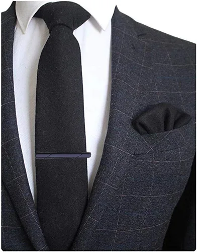 Vista 7 de Juego de clips de corbata para hombre, para corbatas regulares, corbatas, bodas, negocios, clips de corbata