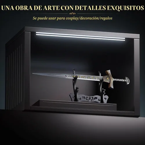 Vista 6 de RACEROCKET Eldens Rings Miquellan Knight's Sword Model - Espada de metal de 11.8 pulgadas con soporte de exhibición, espadas de artes marciales