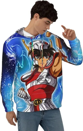 Vista 3 de Mswigs Saint Seiya - Sudadera con capucha y cordón
