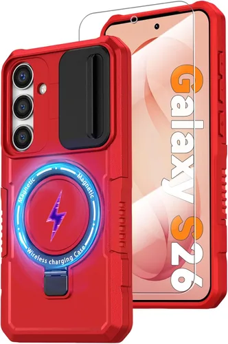 Vista 96 de Funda magnética para Samsung Galaxy Note 20 Ultra con soporte de anillo [con protector de pantalla] [Compatible con carga inalámbrica MagSafe] Funda