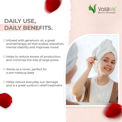Vista 4 de VoilaVe Aceite de rosa orgánico para cara, cabello y cuerpo, hidratante hidratante para piel seca, cuero cabelludo, uñas y cutículas, reduce