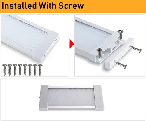 Vista 5 de Raycharm Lámpara de luz interior LED para RV, camioneta y gabinete de 10.2" x 4.9", montaje en superficie, haz difuso uniforme de color blanco frío