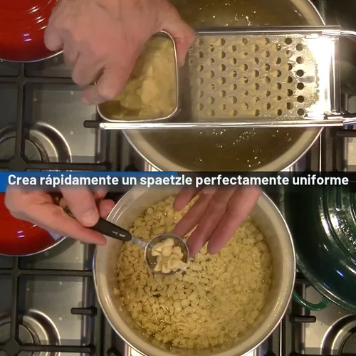 Vista 5 de Fabricante de Spaetzle de acero inoxidable de grado premium con mango de agarre cómodo, fabricante tradicional de fideos de huevo alemán