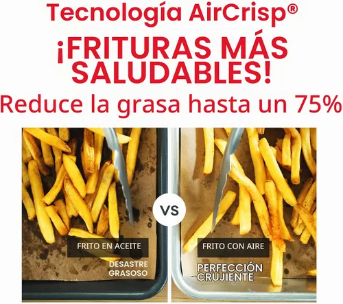 Vista 3 de Dash Freidora de aire de lujo, control de temperatura ajustable y función de apagado automático, tecnología AirCrisp®, espaciosa cesta Agua