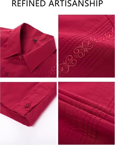 Vista 5 de Camisas guayabera de manga larga para hombre