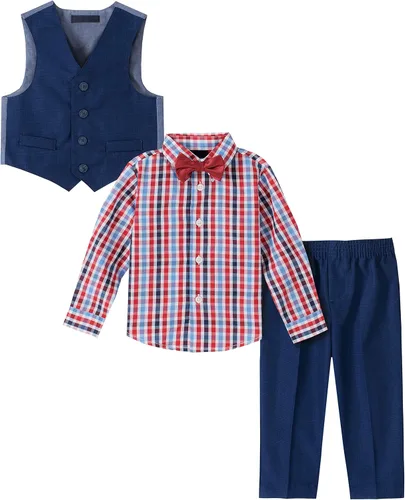 Vista 3 de Nautica - Conjunto de 4 piezas para niño incluye camisa de vestir, corbata, chaleco y pantalones