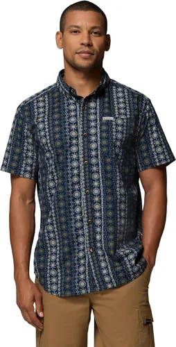 Vista 6 de Columbia - Camisa de manga corta para hombre Rapid Rivers con estampado, con cómodo elástico Colegial Navy Outback