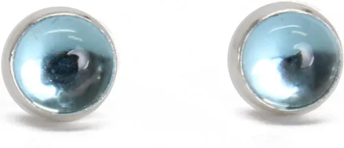 Vista 48 de Aretes de tuerca con piedras preciosas para mujeres y niñas, bisel redondo de 0.157 in de plata esterlina 925
