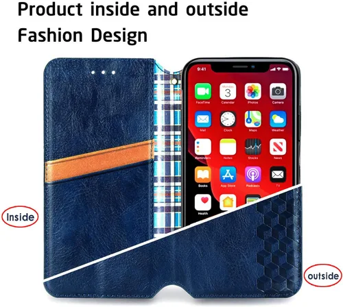 Vista 3 de Funda compatible con Xiaomi Poco X3 GT, compatible con Redmi Note 10 Pro (China) 5G con cierre magnético con soporte para tarjetas, color azul