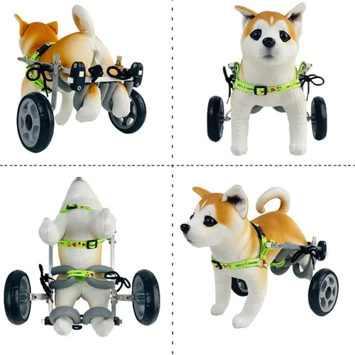 Vista 9 de Silla de ruedas para perro, silla de ruedas para mascotas de 2 ruedas, silla de ruedas ajustable para patas traseras discapacidad, parálisis