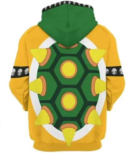 Vista 2 de ANHUL Super Brothers - Sudadera con capucha para disfraz de Luigi Bowser, color melocotón