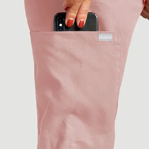 Vista 5 de niaahinn Conjunto de uniforme médico para mujer con camiseta médica y pantalón deportivo con múltiples bolsillos, traje de uniforme mediano