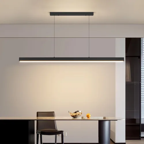 Vista 10 de Lámpara de araña moderna, lámpara colgante LED de 39 pulgadas con control remoto de 3000 a 6500 K, temperatura de color ajustable, lámpara