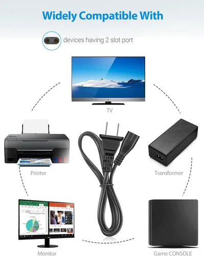 Vista 6 de Cable de alimentación de CA compatible con XboxOne S, XboxOne X, XboxSeries XS, Sony PS5 PS4 PS3 Playstation 4 Slim, PSP, PSV cable de repuesto