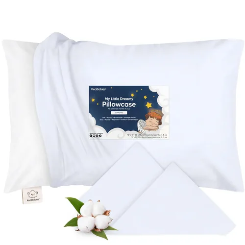 Vista 17 de KeaBabies Funda de almohada para niños pequeños de 13 x 18 pulgadas, funda de almohada de algodón orgánico para niños, niñas, funda de algodón suave