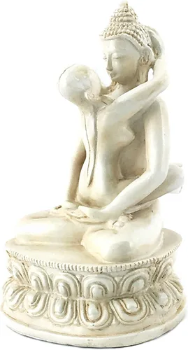 Vista 2 de Bellaa 29639 Estatua de Buda Yab Yum Shakti Abrazo Tantra 6 pulgadas de alto