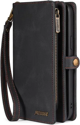 Vista 8 de Asuwish Funda de teléfono para Samsung Galaxy S20 Plus/S20+ 5G con cremallera, funda desmontable con protector de pantalla y tarjetero abatible