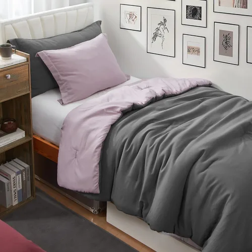 Vista 13 de Dorm Haul® Cozy College - Juego de edredón para cama individual XL - Leche de olmo/avena