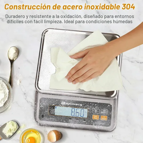 Vista 2 de Balanza de alimentos en libras y onzas, recargable, grado comercial, plataforma de acero inoxidable, para carnicería, tienda de delicatessen