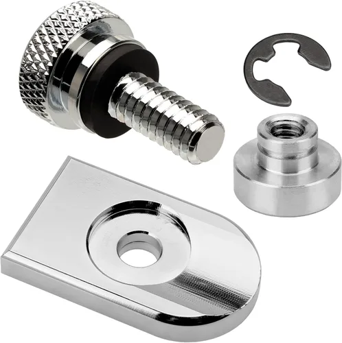 Vista 13 de Tornillo de asiento de motocicleta, tornillo de montaje moleteado para guardabarros trasero, 1/4 "-20 roscas de repuesto para Harley Touring
