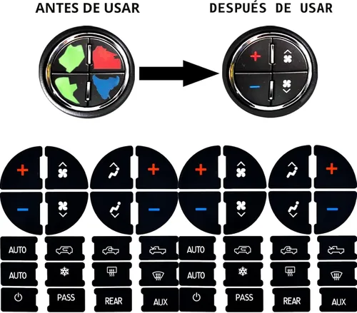 Vista 2 de 2 paquetes de kit de reparación de botones AC para salpicadero - Compatible con Chevy, ideal para arreglar botones de control de A/C desteñidos