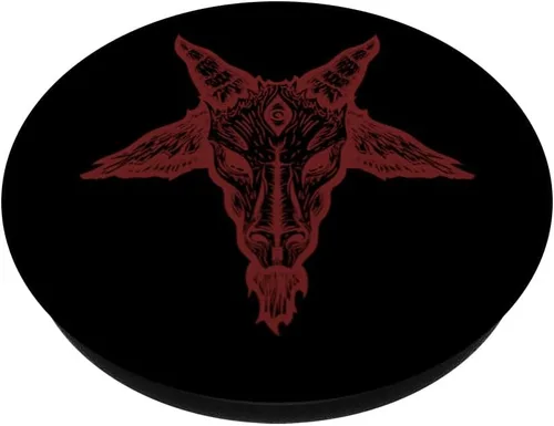Vista 2 de Baphomet - Criatura humanoide cabra que representa el mal y el bien PopSockets adhesivo PopGrip