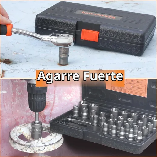 Vista 6 de Juego de Extractor de Pernos Mejorado, 32 Piezas Juego Removedor de Pernos y Tuercas de Impacto, Removedor de Tuercas de Orejeta Dañadas, Juego