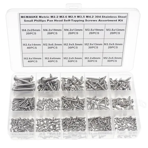 Vista 8 de Metric M1 M1.2 M1.4 M1.7 M2 - Tornillos autorroscantes de cabeza plana Phillips de acero inoxidable