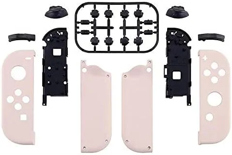 Vista 2 de eXtremeRate Cherry Blossoms - Carcasa Joycon con agarre suave al tacto y botones de juego completo para Nintendo Switch, placa frontal de repuesto