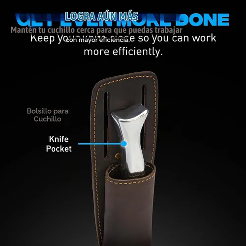 Vista 4 de OX Tools Leather Tool Holsters & Pouches – Hammer, Tape Measure, Utility & Roofer’s Knife Holders – Durable Oil-Tanned Leather for 2" Tool Belts