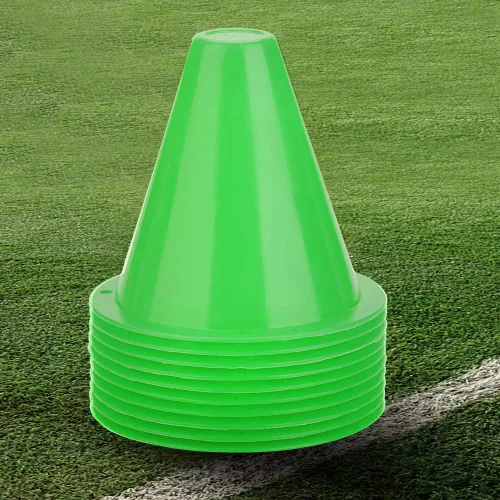 Vista 4 de Conos de fútbol, 10 unidades de plástico de polietileno, conos de marcador de fútbol, conos de baloncesto de fondo cuadrado, conos deportivos