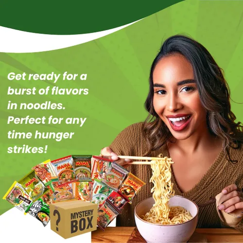 Vista 2 de High Class Grass Wai Wai Noodles and Mama Ramen Thai Noodle Variety Pack Mystery Sampler Caja de 15