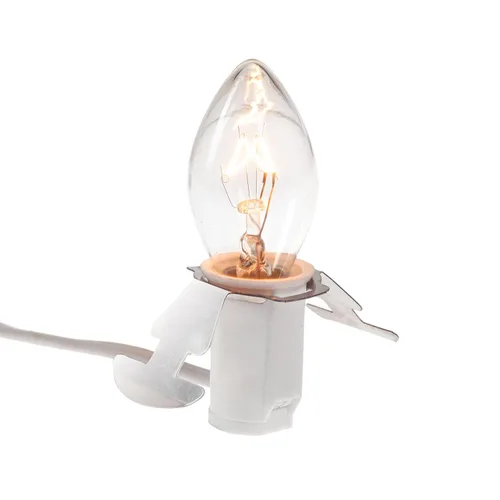 Vista 2 de Creative Hobbies® luz individual de repuesto con cable para casa de pueblo navideño, incluye foco de luz transparente