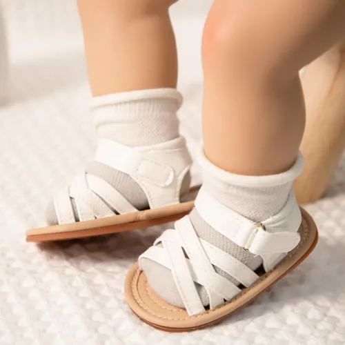 Vista 129 de Meckior Sandalias de verano con punta abierta y suave de piel sintética para bebés y niñas pequeñas