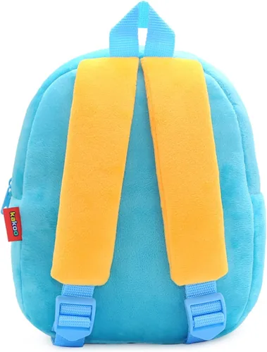 Vista 5 de KISSOURBABY Mochilas de zoológico para niños pequeños, lindos animales de peluche para niñas y niños, Azul ornitorrinco, Mochilas de viaje