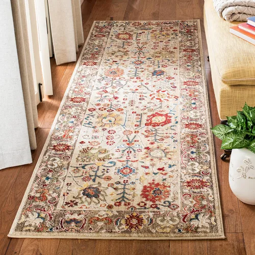 Vista 12 de SAFAVIEH Kashan Collection - Alfombra de área de 2 x 3 pies, color beige y gris pardo, diseño oriental tradicional, no desprende pelusa y de fácil