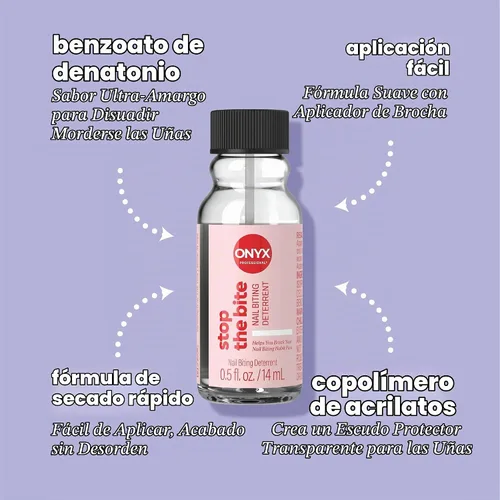 Vista 3 de Onyx Professional Stop the Bite Nail Biting Prevention Polish, 0.5 Fl Oz