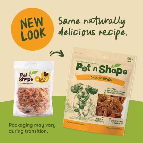 Vista 3 de Pet 'n Shape Chik 'n Rings, golosinas naturales de pechuga de pollo para perros, 32 onzas