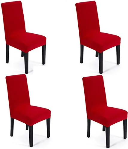 Vista 13 de Funda protectora de tela de elastano elástica extraíble y lavable para silla de comedor (color aguamarina, 6)