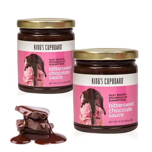 Vista 8 de King's Cupboard Salsa de chocolate agridulce, la salsa de dulce de azúcar caliente perfecta para cubrir helados y postres, llovizna de café