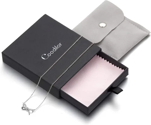 Vista 7 de Collar con colgante para mujer, plata de ley 925 chapada en oro de 14 quilates con circonita cúbica