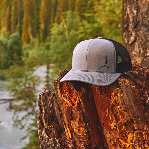 Vista 8 de LARIX - Gorra de camionero Tamarack Mountain (forro de sombrero sin sudor incluido)