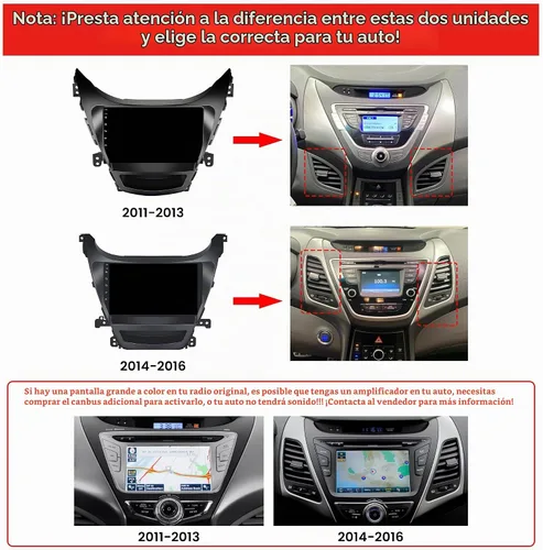 Vista 2 de Para Hyundai Elantra 2011-2013 CarPlay Android Navegación Automática Estéreo GPS Radio Reverse Cámara Pantalla 9 "IPS Pantalla Táctil Headunit